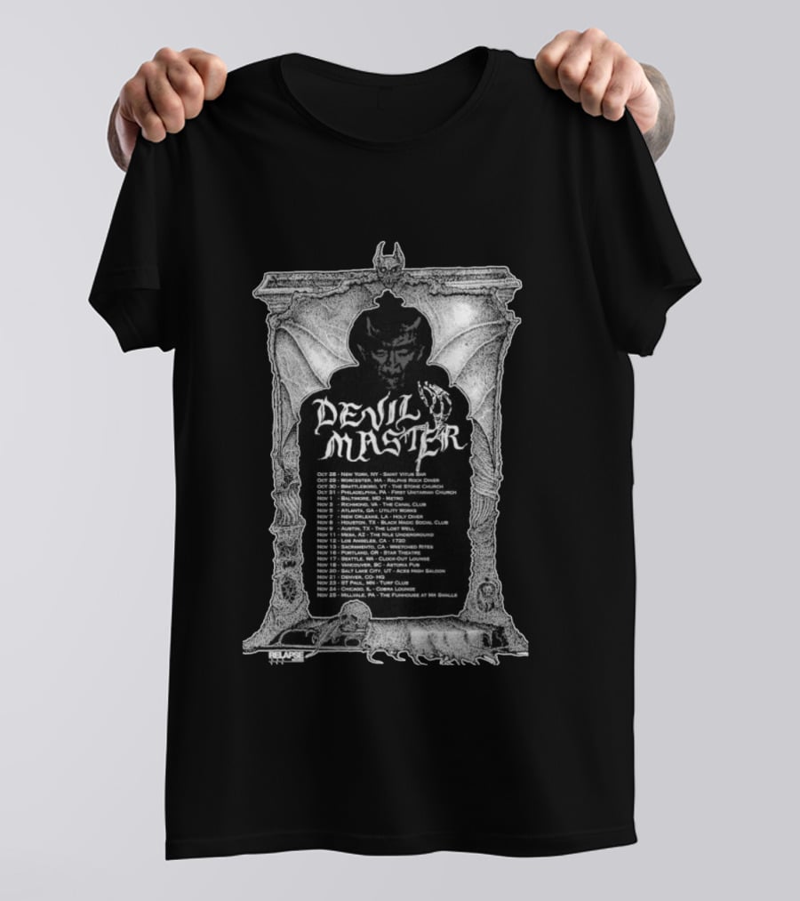 Devil Master Tour Dates Relapse Records Gothic With Vampire And Bat T-Shirt
