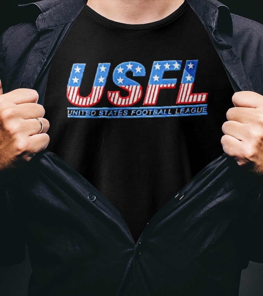 USFL United States Football League Stars And Stripes T-Shirt