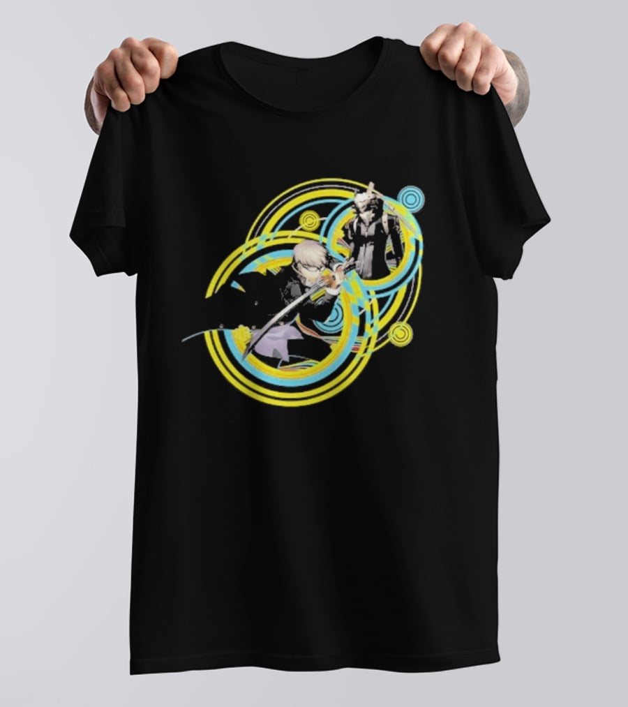 Persona 4 Revival Black Vibrant Character Artistry T-Shirt