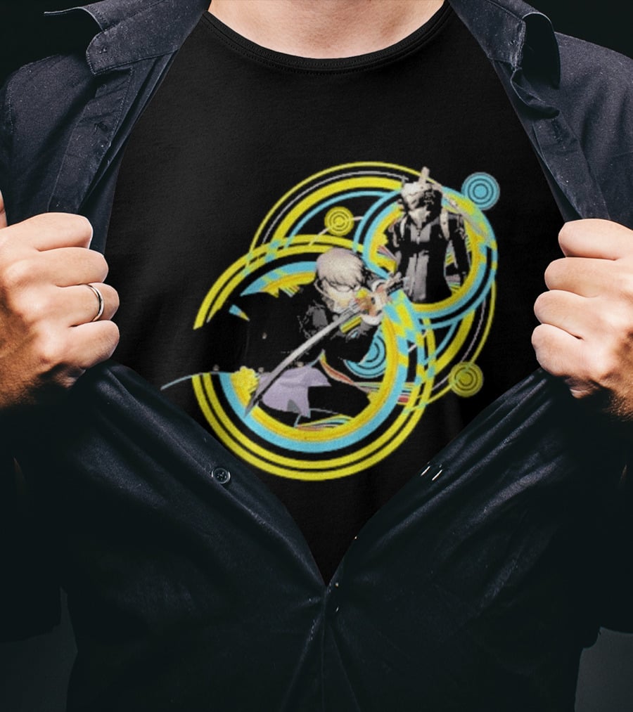 Persona 4 Revival Black Vibrant Character Artistry T-Shirt
