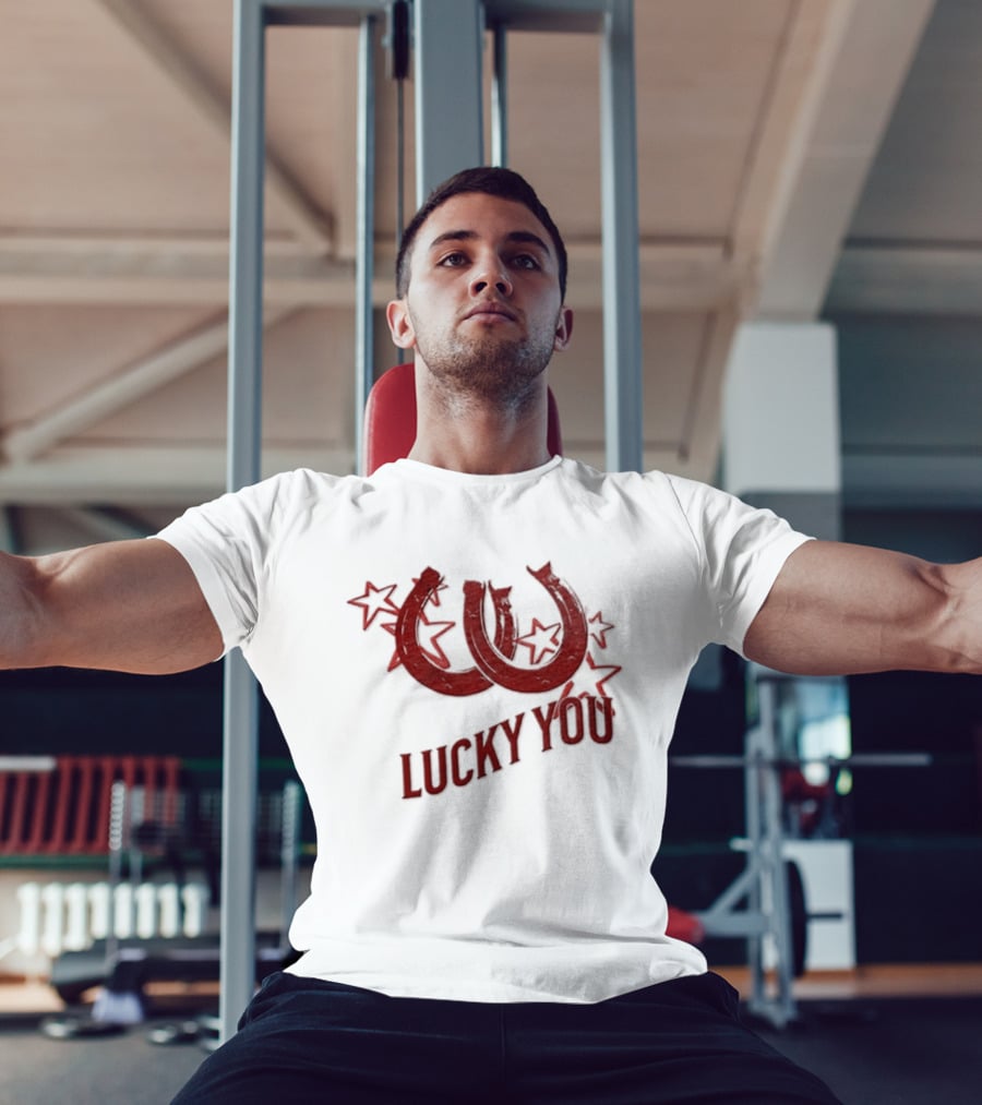 Lucky You Two Horseshoes Stars T-Shirt