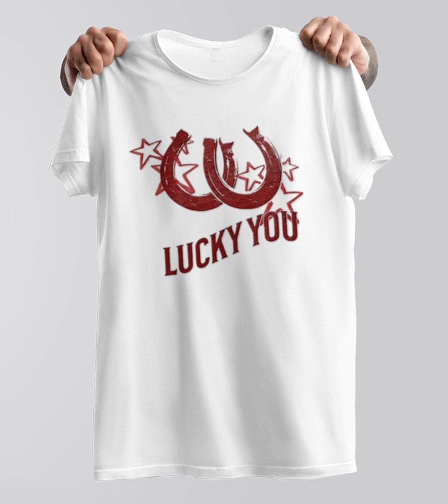 Lucky You Two Horseshoes Stars T-Shirt