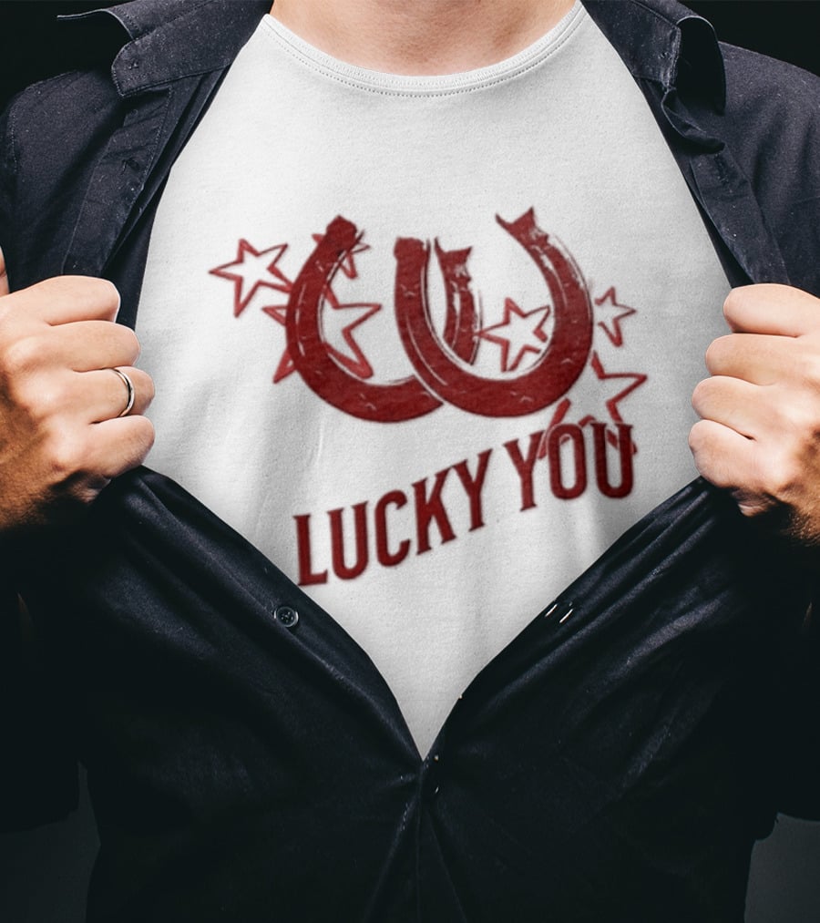 Lucky You Two Horseshoes Stars T-Shirt