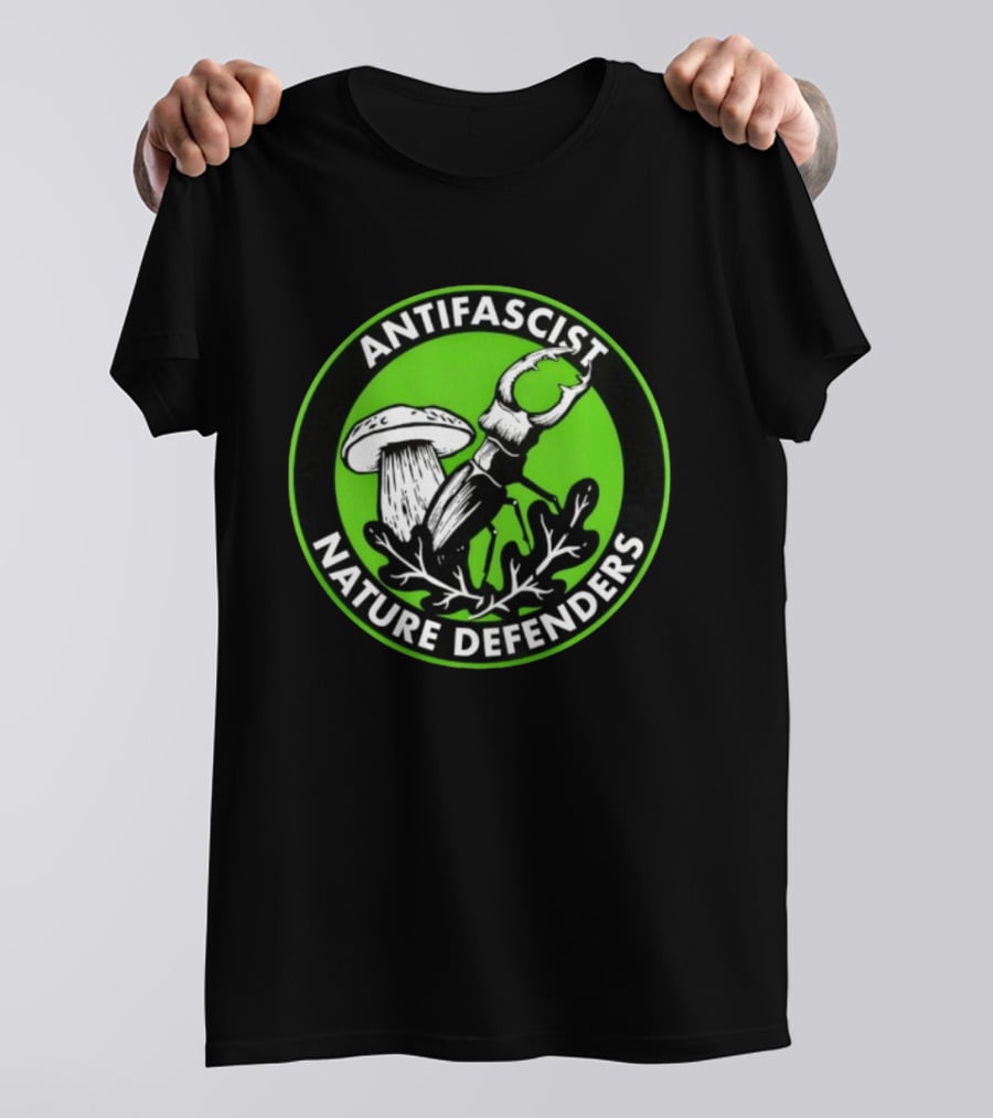 Antifascist Nature Defenders Mushroom Beetle T-Shirt