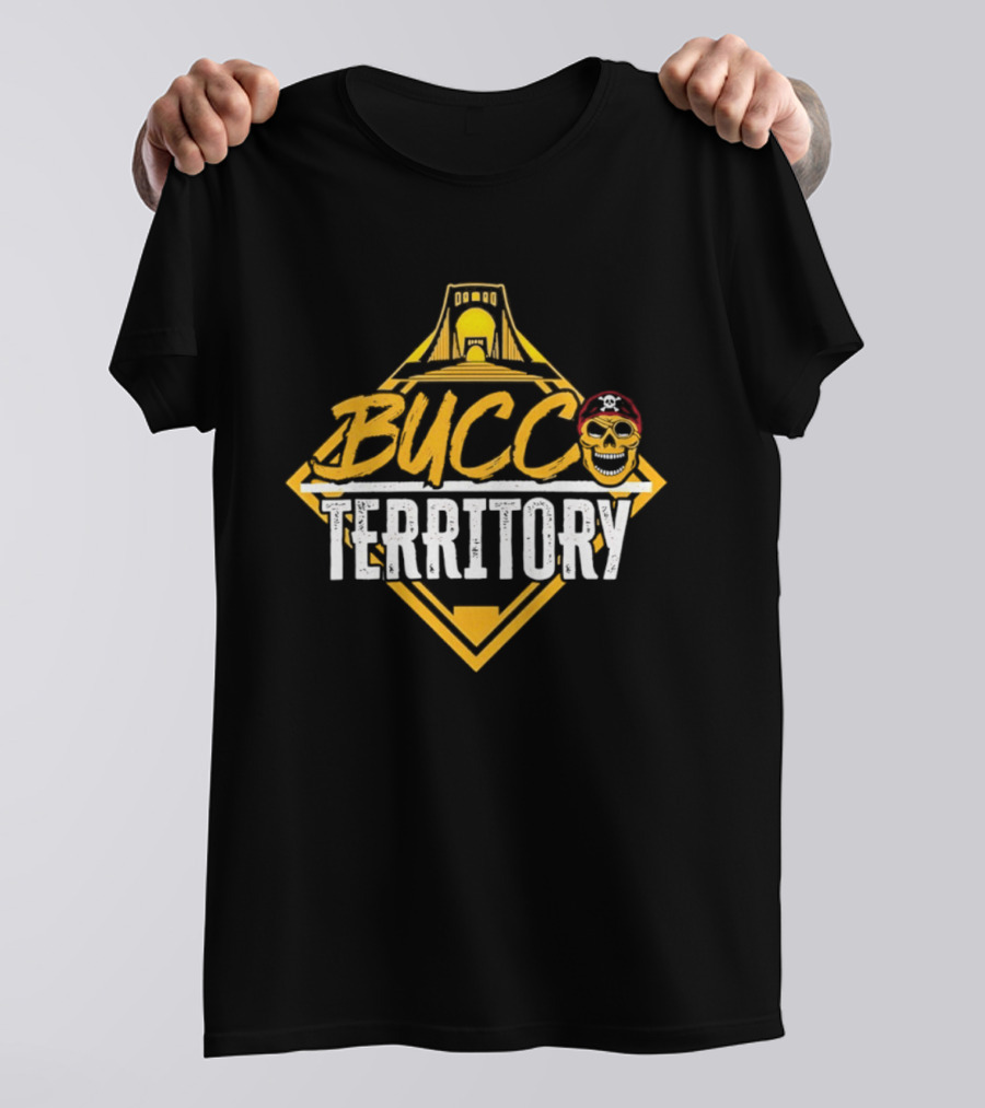 Bucco Territory Pittsburgh Pirates Fan Apparel With Skull And Ballpark T-Shirt
