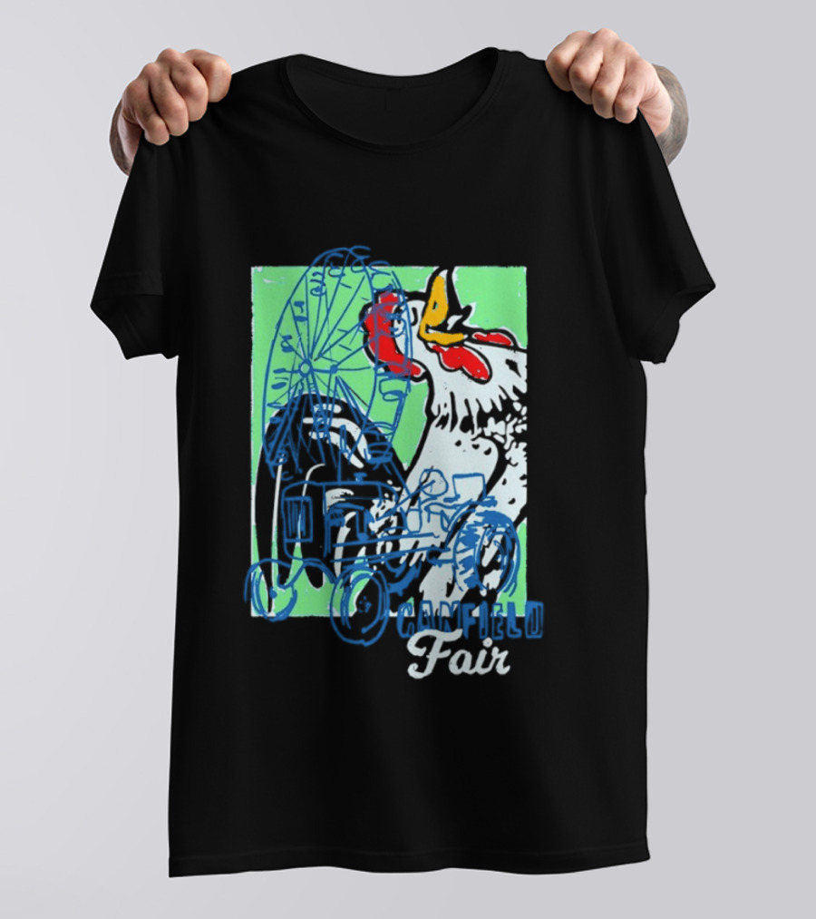 Canfield Fair Rooster Tractor Ferris Wheel Paint T-Shirt