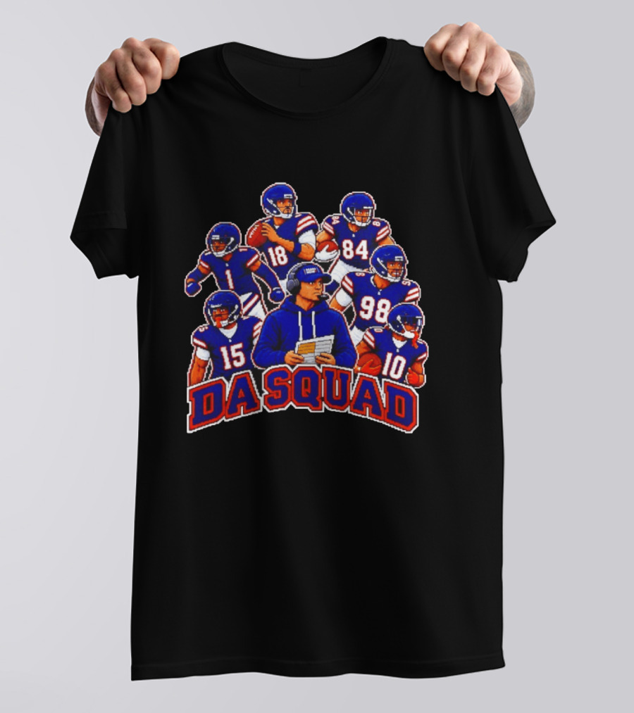 Da Squad Chicago Bear 8bit Game Quarterbacks And Coach Pixel T-Shirt