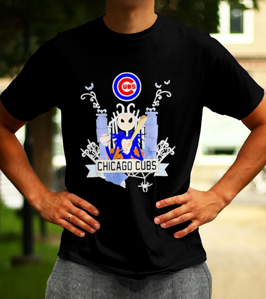 Chicago Cubs Halloween 2026 Jack Skellington Collaboration T-Shirt