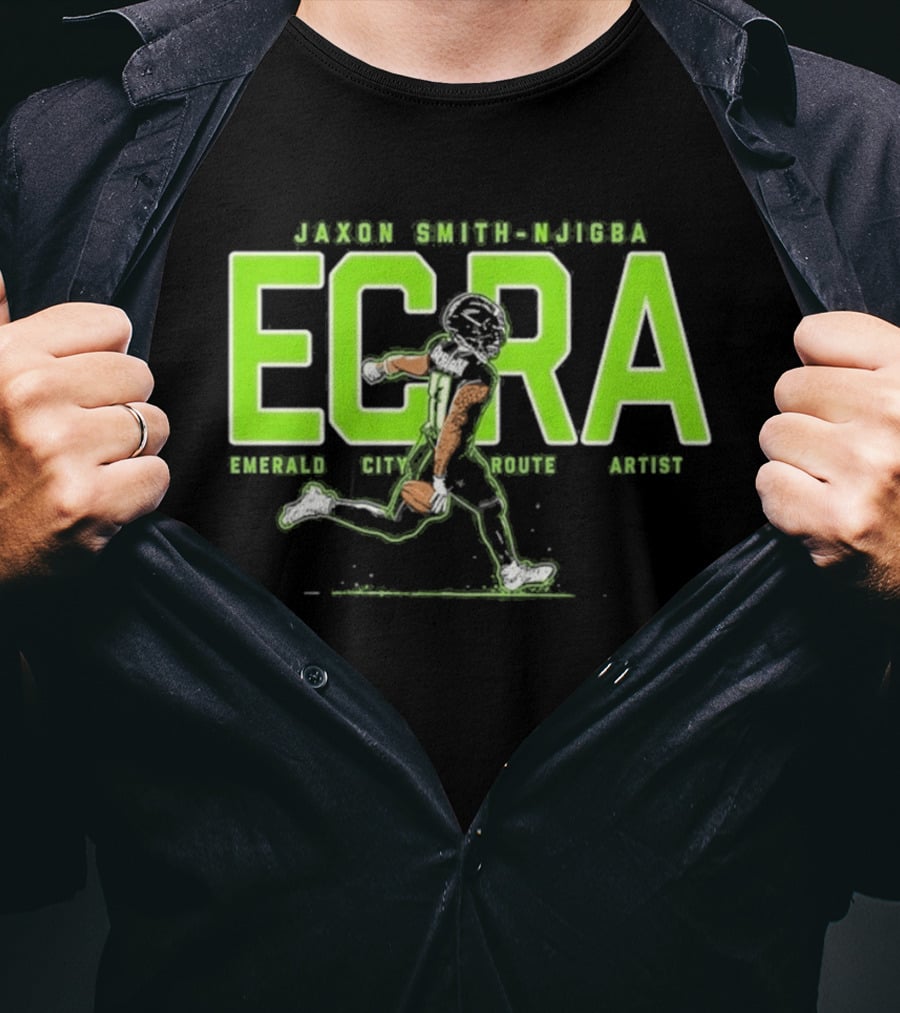 Jaxon Smith Njigba ECRA Emerald City Route Artist T-Shirt