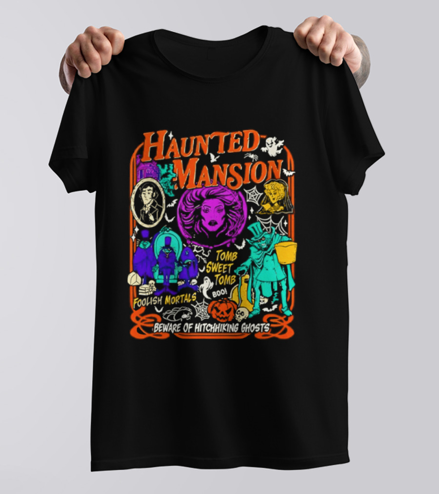 Haunted Mansion Madame Leota Beware Of Hitchhiking Ghosts Foolish Mortals Halloween T-Shirt