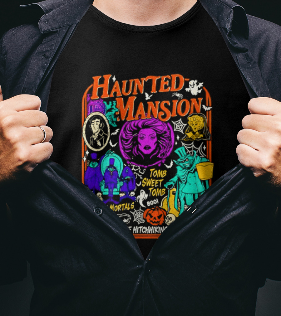 Haunted Mansion Madame Leota Beware Of Hitchhiking Ghosts Foolish Mortals Halloween T-Shirt