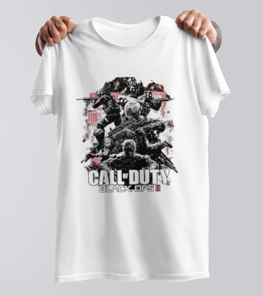 Call Of Duty Black Ops II Video Game Shooter Red T-Shirt