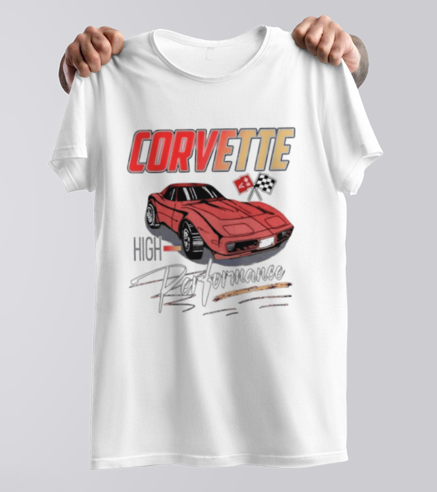 Corvette High Performance Chevrolet Sports Car Red Classic Vehicle T-Shirt