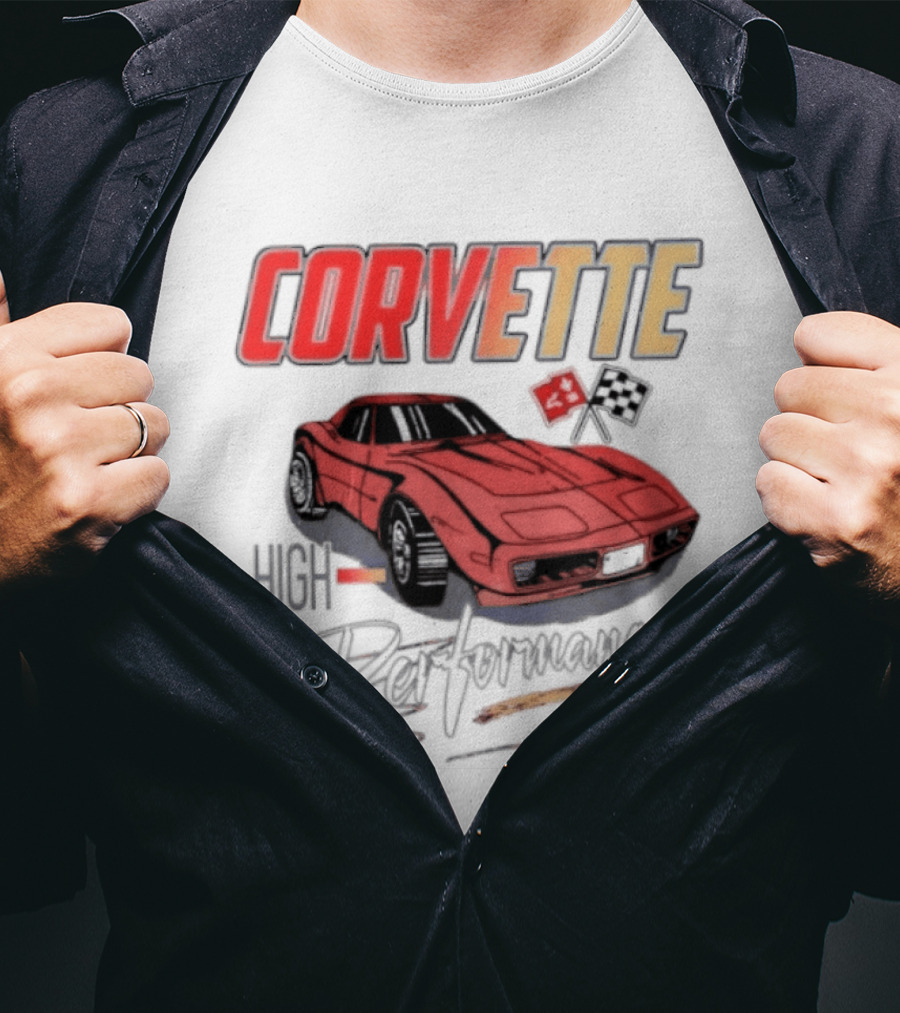 Corvette High Performance Chevrolet Sports Car Red Classic Vehicle T-Shirt