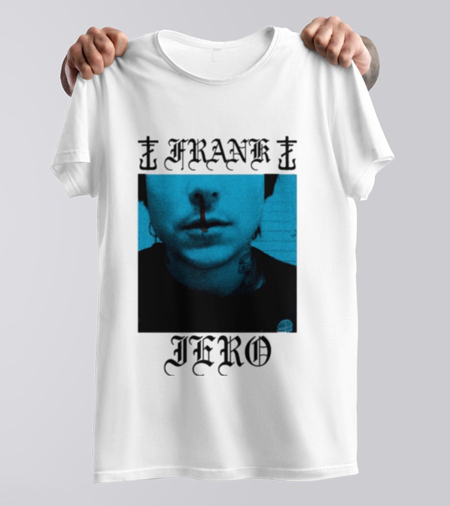 FRANK IERO Bloody Nose Blue White T-Shirt