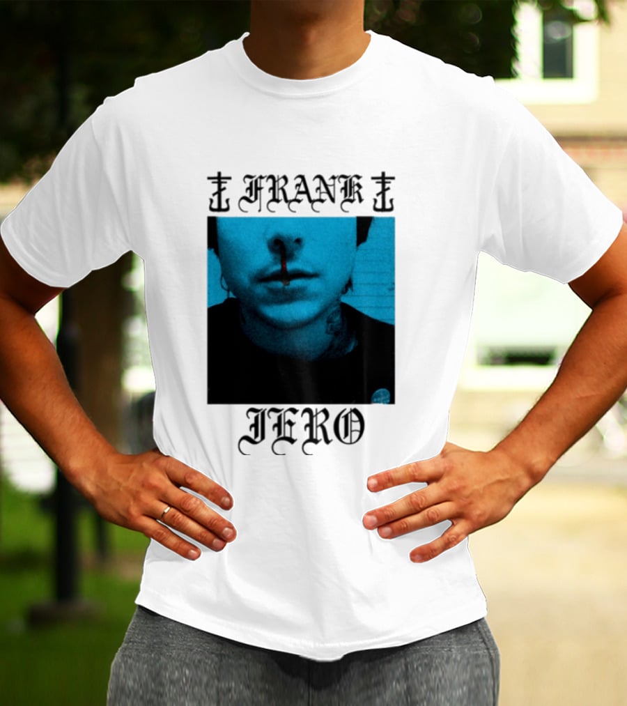 FRANK IERO Bloody Nose Blue White T-Shirt