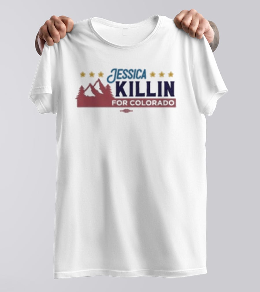 Jessica Killin For Colorado Five Stars Mountain And Trees T-Shirt