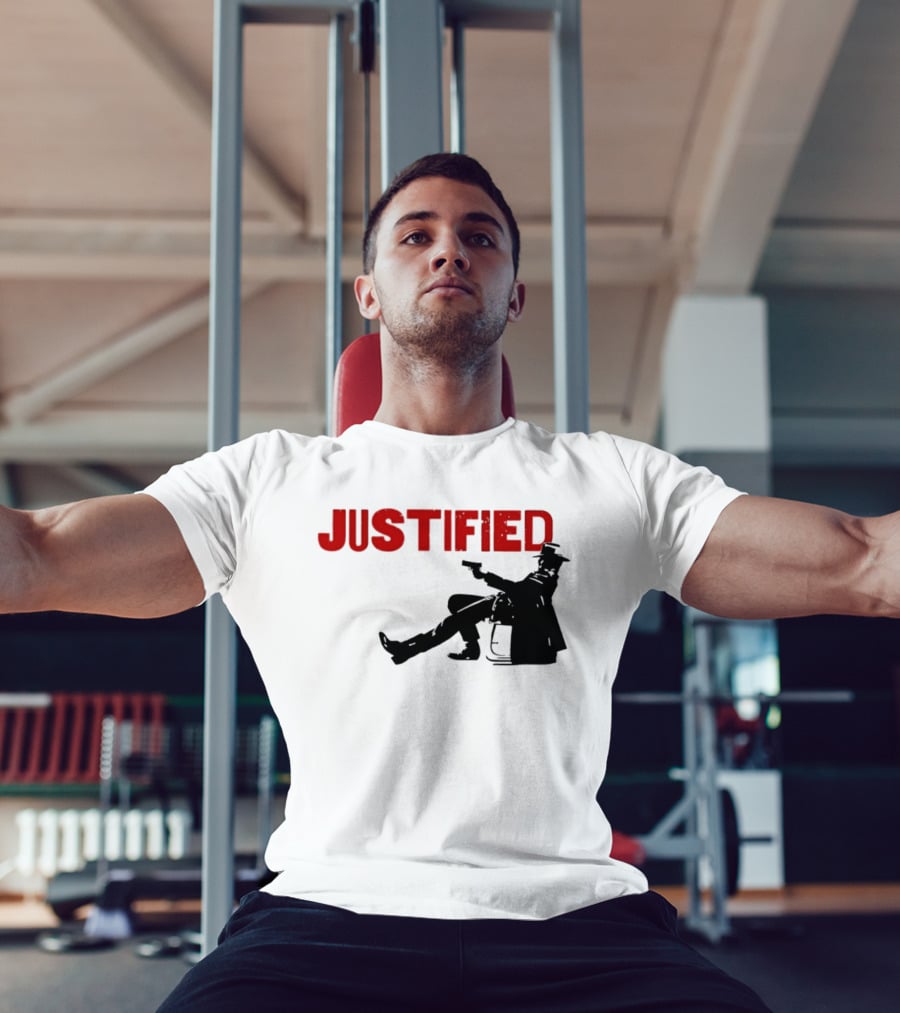 JUSTIFIED Cowboy Silhouette With Gun T-Shirt