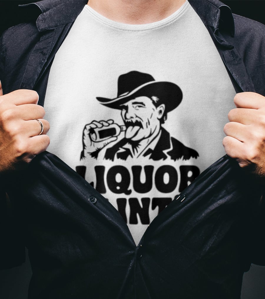Liquor Clint's Clint Eastwood Western Cowboy Drinking Whiskey T-Shirt