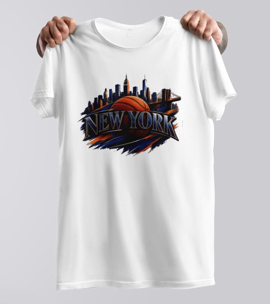 New York Basketball Skyline Cityscape T-Shirt