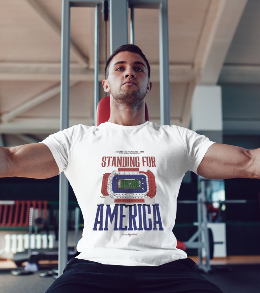 Standing For America Built In Aggieland September 12 Texas A&M Vs Arizona State Stadium Map T-Shirt