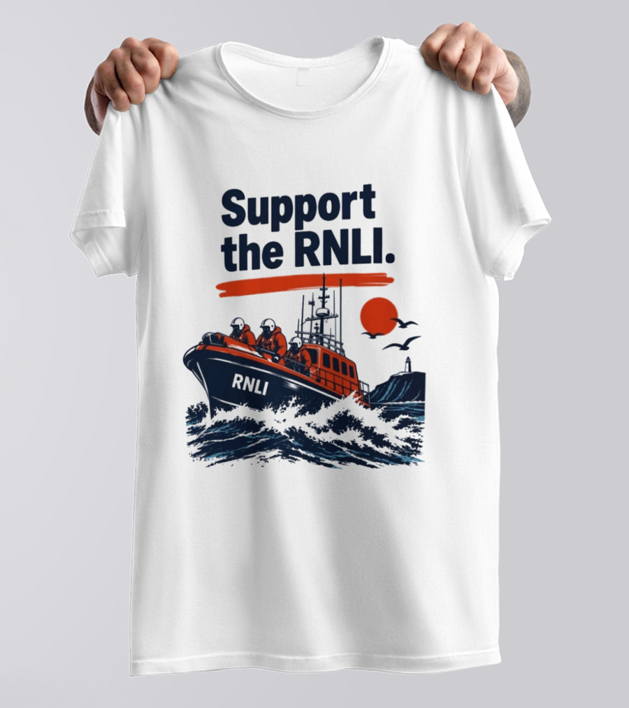 Support The RNLI Lifeboat Rescue At Sea T-Shirt