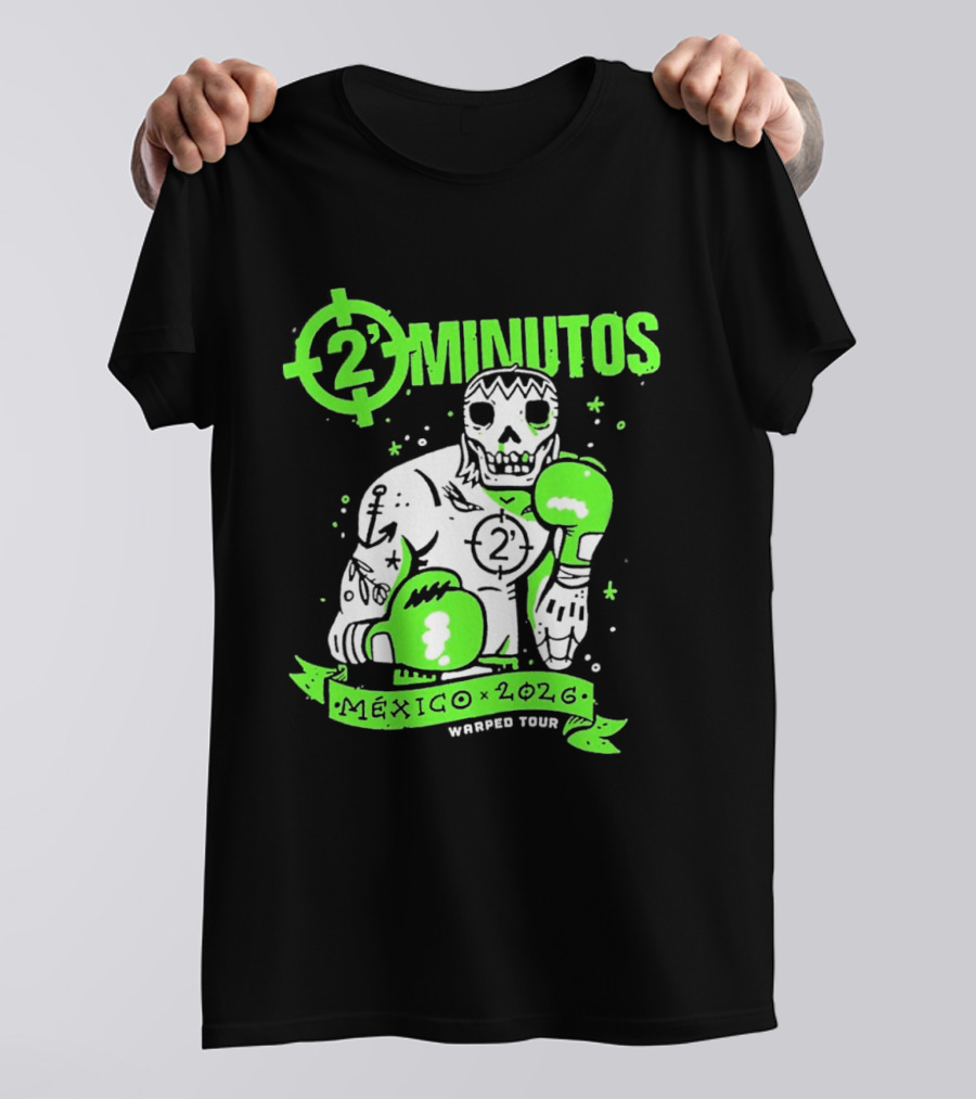 2 Minutos Mexico 2026 Skeleton Boxer Warped Tour T-Shirt