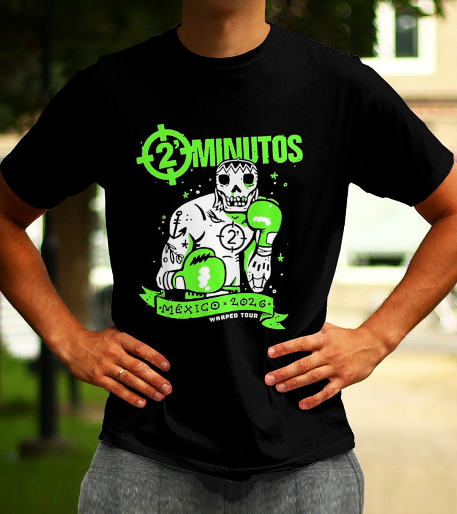 2 Minutos Mexico 2026 Skeleton Boxer Warped Tour T-Shirt