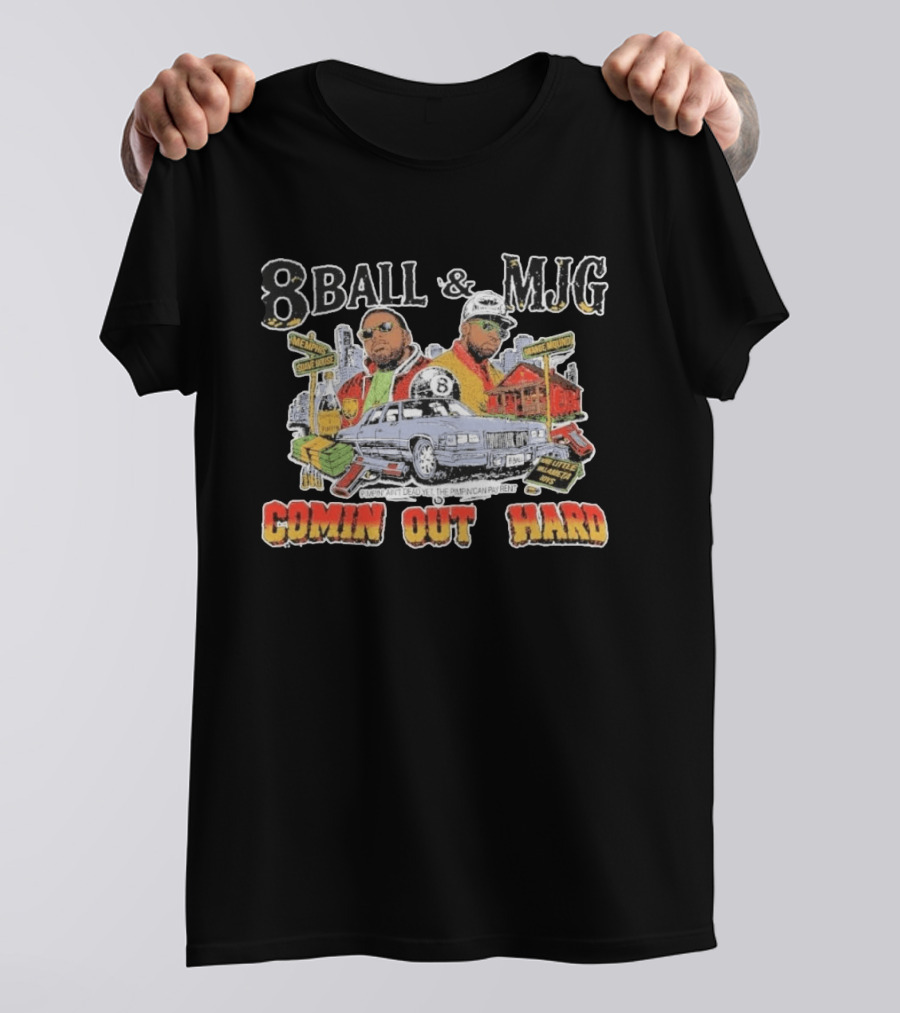 8Ball & MJG Comin Out Hard Memphis Orange Mound Pimpin' Ain't Dead Yet T-Shirt
