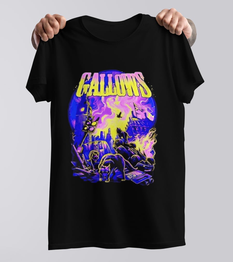 Gallows London Big Ben Wolf Apocalypse Urban Chaos Scene T-Shirt