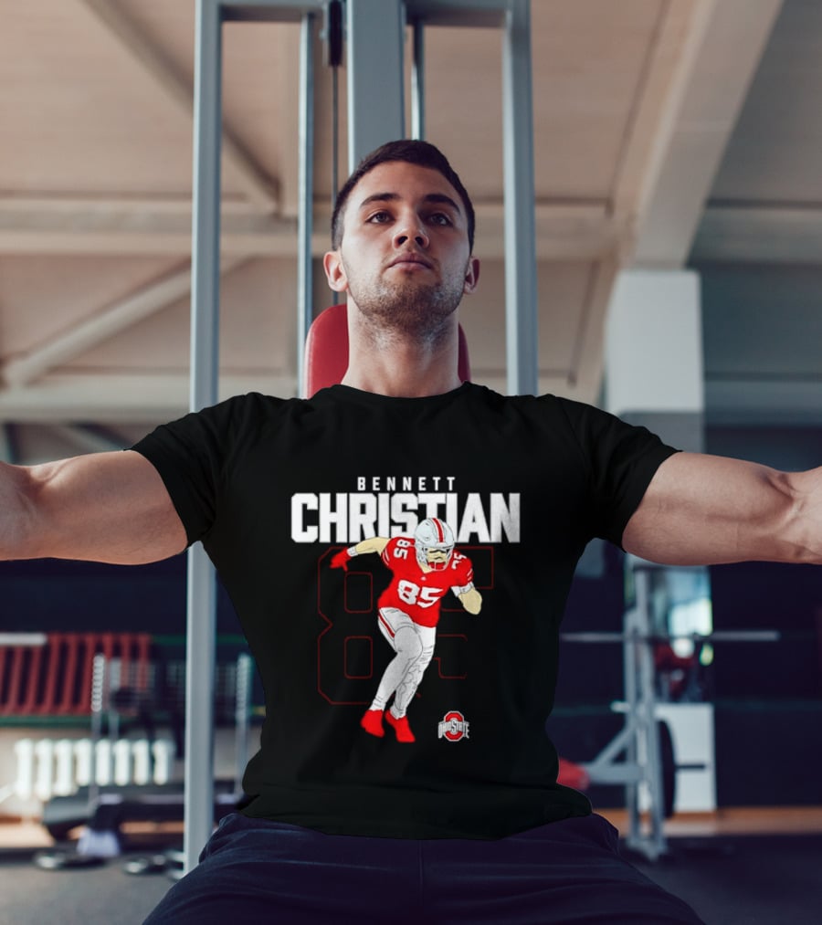 Bennett Christian 85 Ohio State Buckeyes Football Player Caricature T-Shirt