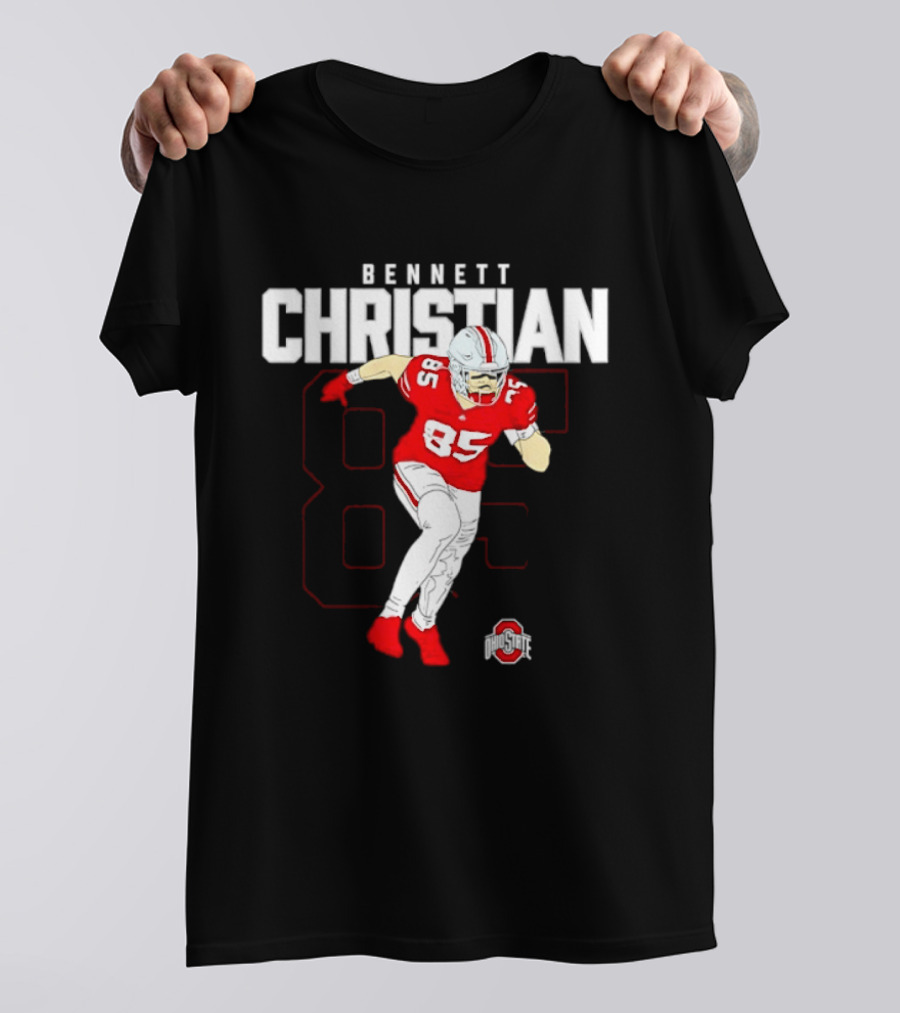 Bennett Christian 85 Ohio State Buckeyes Football Player Caricature T-Shirt