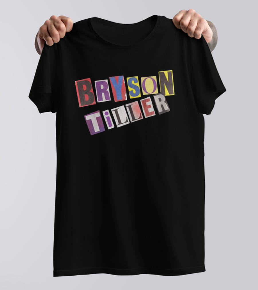 Bryson Tiller 2026 Tour The Neo Trapsoul Colorful Text Collage T-Shirt