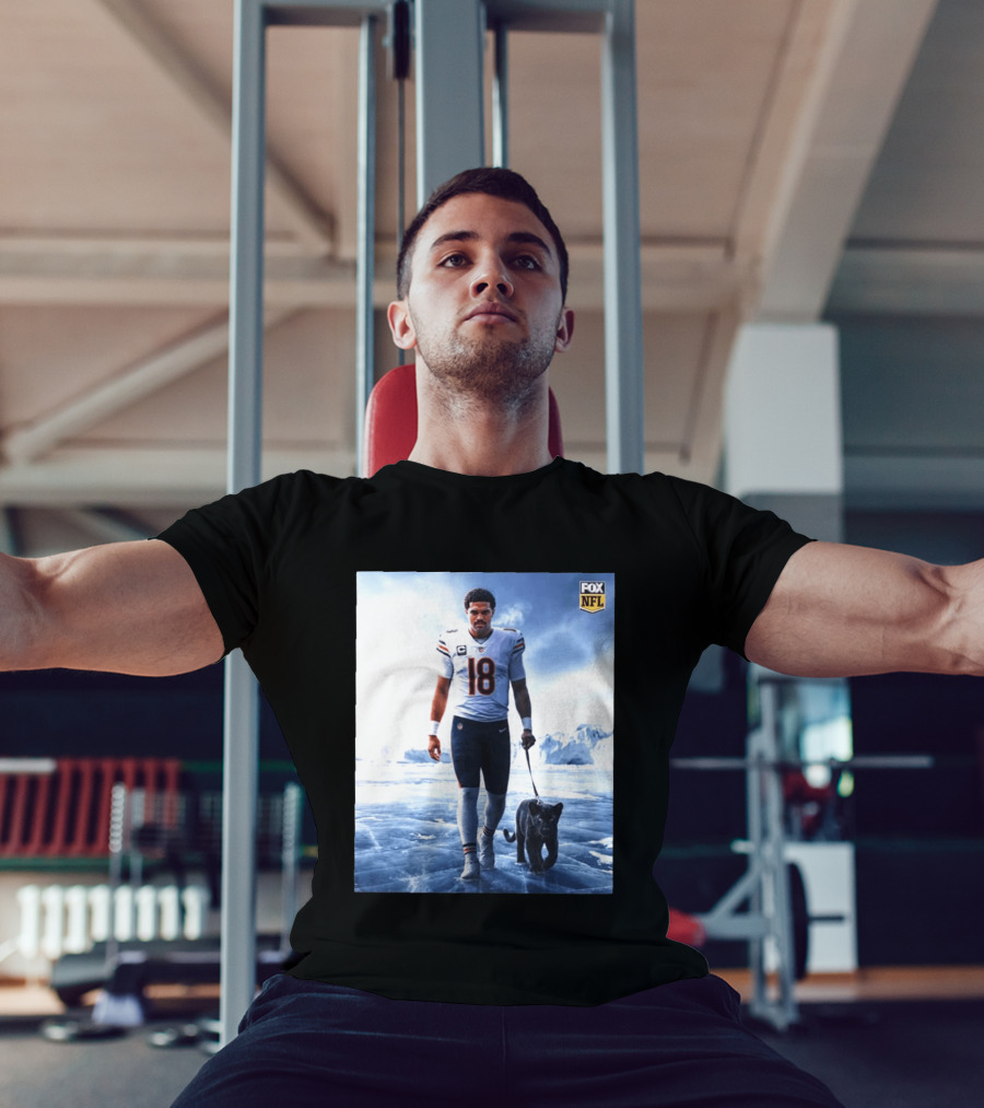 Chicago Bears Caleb Williams Black Panther NFL Ice Walk T-Shirt