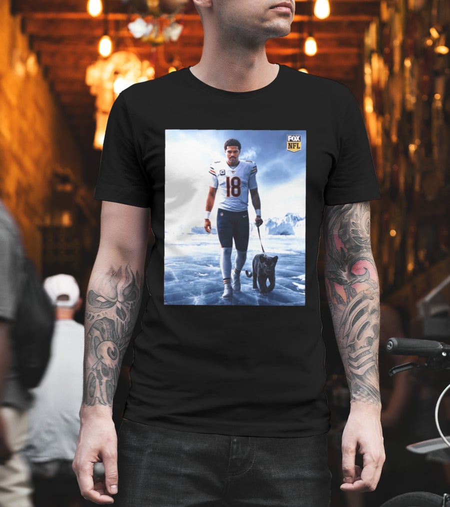 Chicago Bears Caleb Williams Black Panther NFL Ice Walk T-Shirt
