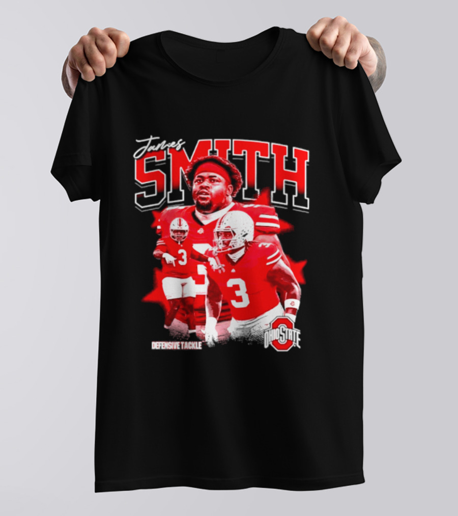James Smith 3 Defensive Tackle Ohio State Buckeyes NCAA Player T-Shirt