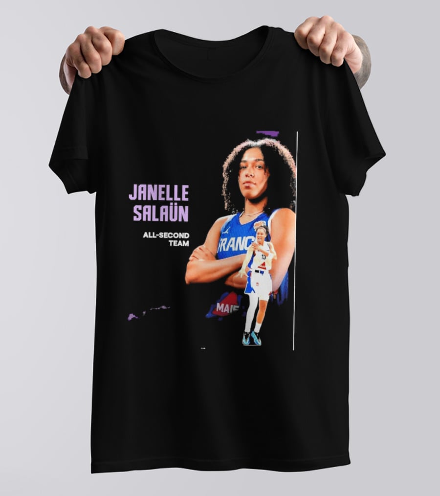 Janelle Salaun France Basketball All Second Team Player T-Shirt