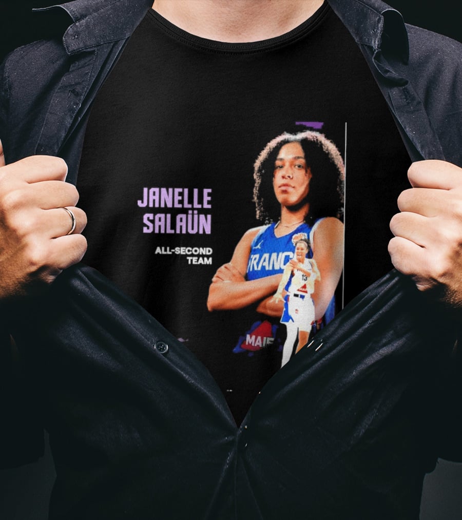 Janelle Salaun France Basketball All Second Team Player T-Shirt