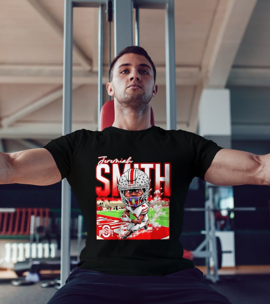 Jeremiah Smith Ohio State Buckeyes NCAA Player Running Caricature T-Shirt