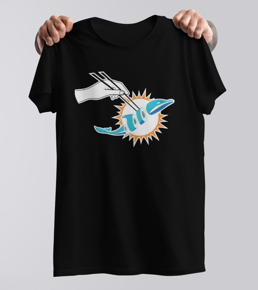 Maxx Crosby Sushi Chopsticks Miami Football Fusion T-Shirt