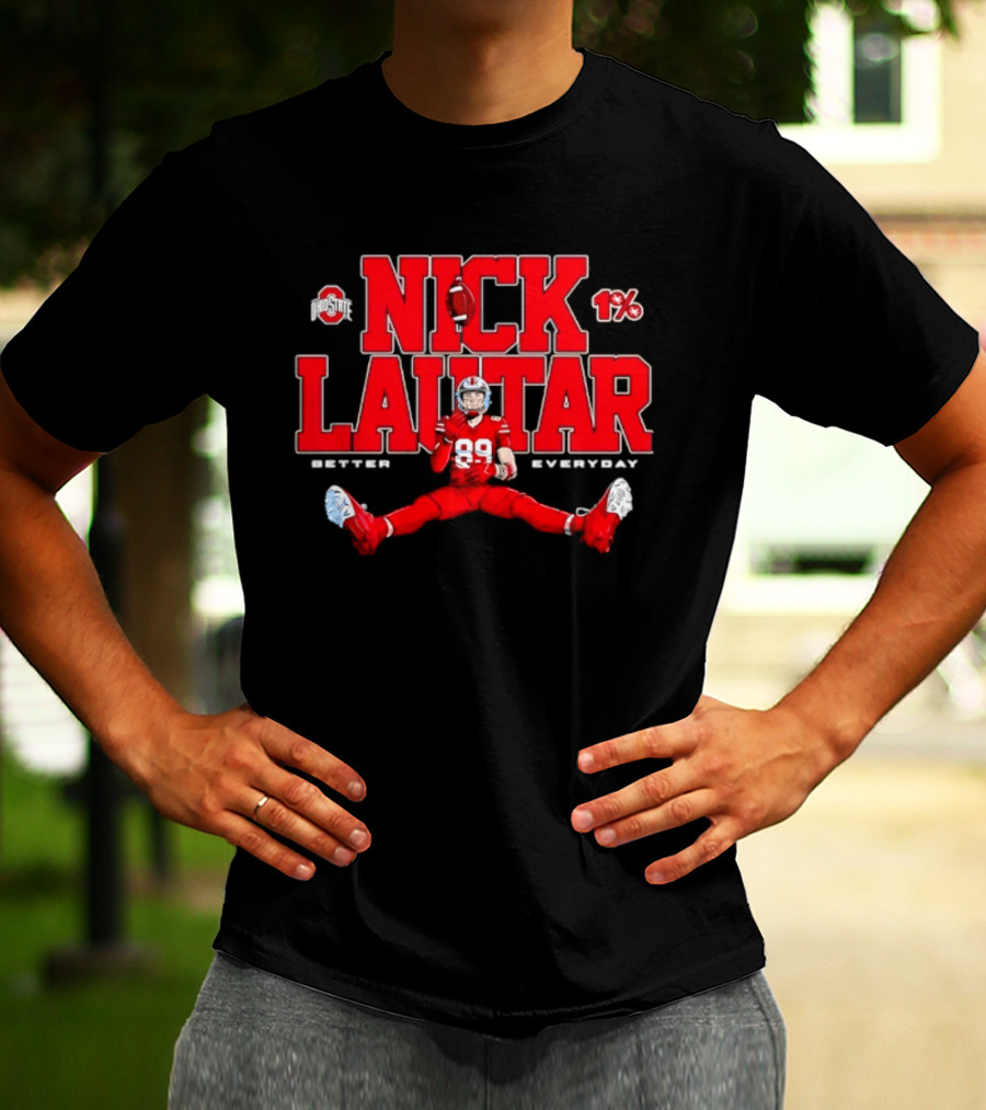 Nick Lautar 89 Ohio State Buckeyes Better Everyday Caricature Player 1% T-Shirt