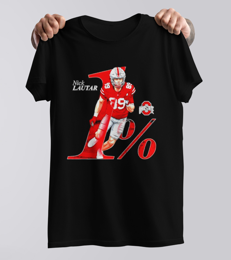 Nick Lautar 89 Ohio State Buckeyes 1% Player Breakthrough T-Shirt