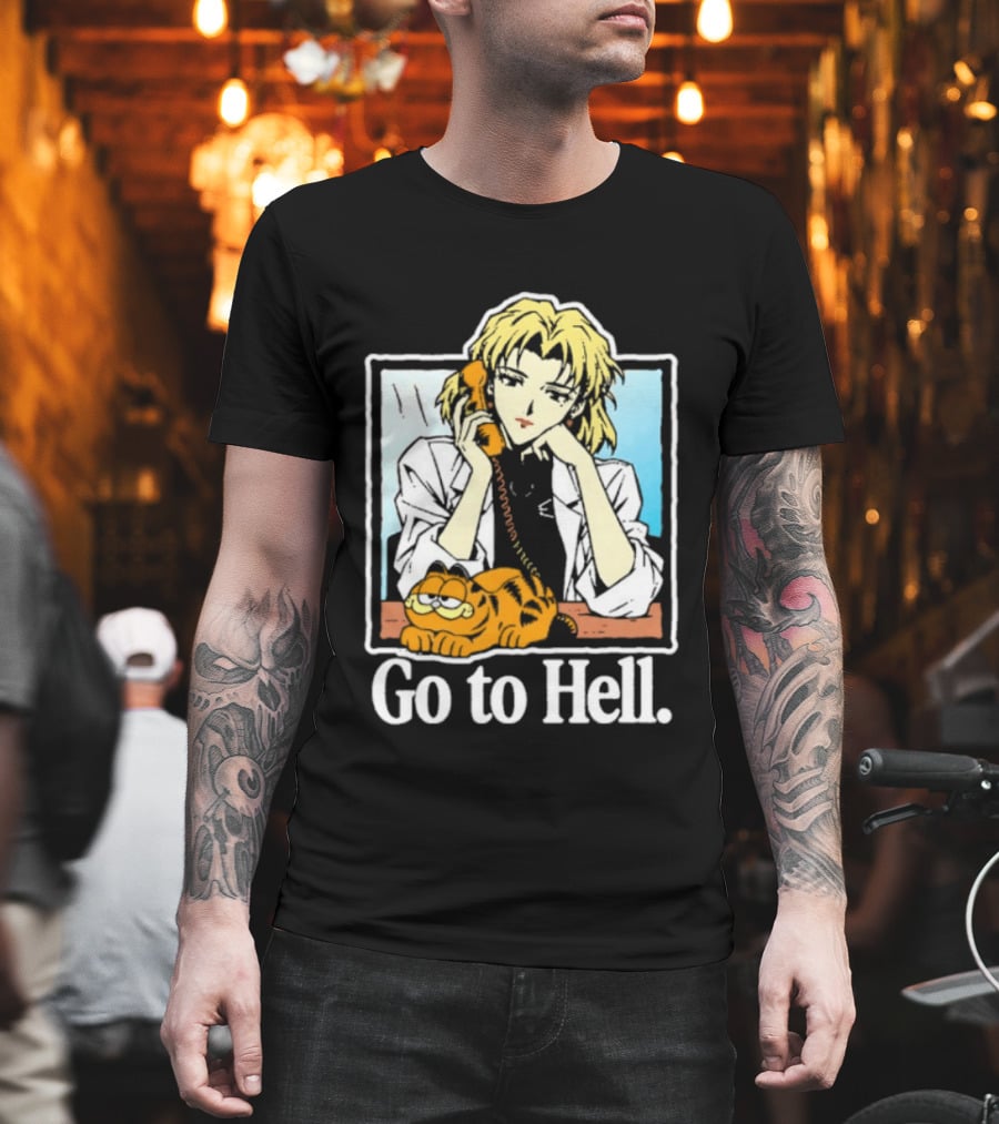 Ritsuko Akagi Go To Hell Neon Genesis Evangelion Cartoon T-Shirt