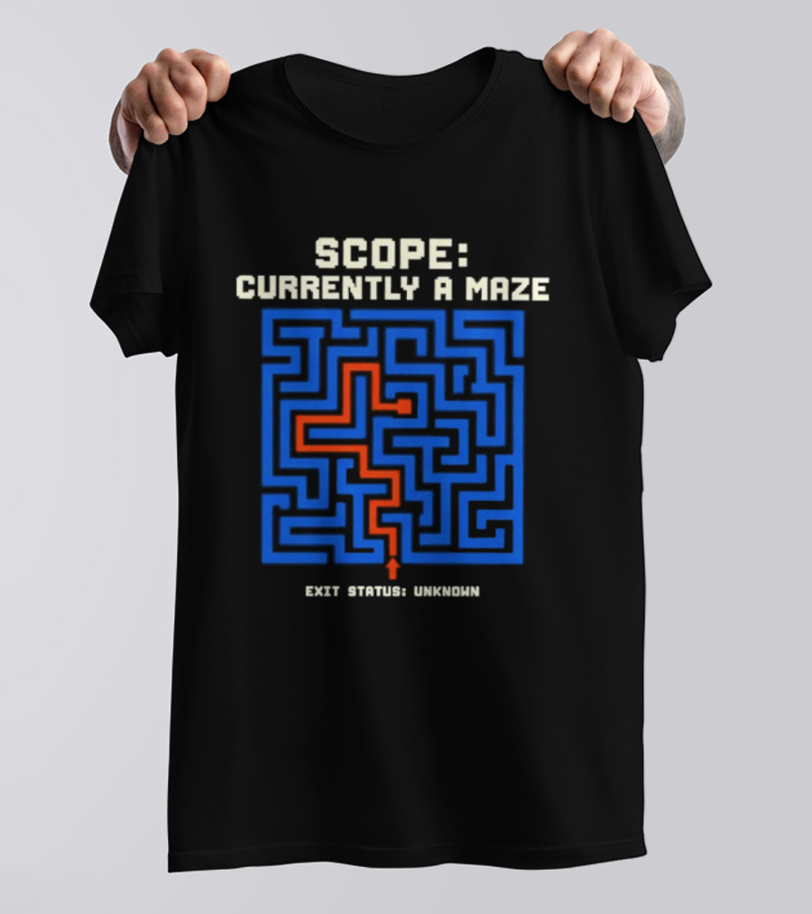 Scope Currently A Maze Exit Status Unknown Maze Puzzle Concept T-Shirt