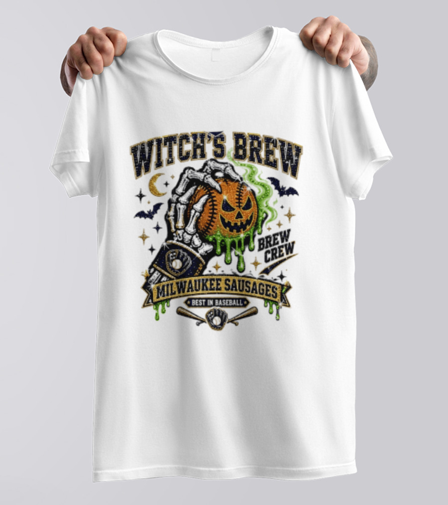 Witch's Brew Milwaukee Sausages Brew Crew Best In Baseball Halloween 2026 T-Shirt