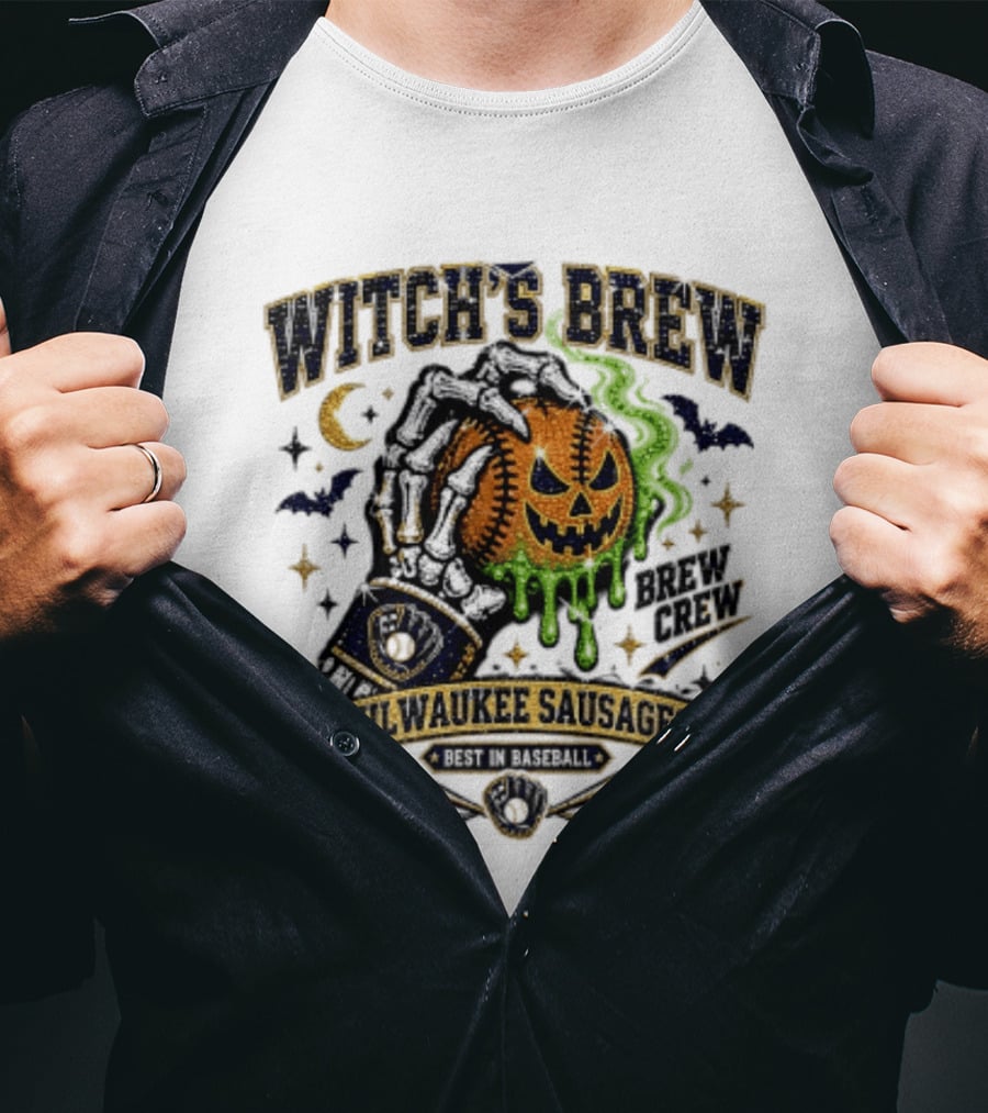 Witch's Brew Milwaukee Sausages Brew Crew Best In Baseball Halloween 2026 T-Shirt
