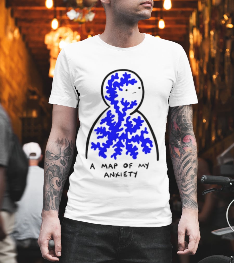 A Map Of My Anxiety Mental Health Awareness T-Shirt