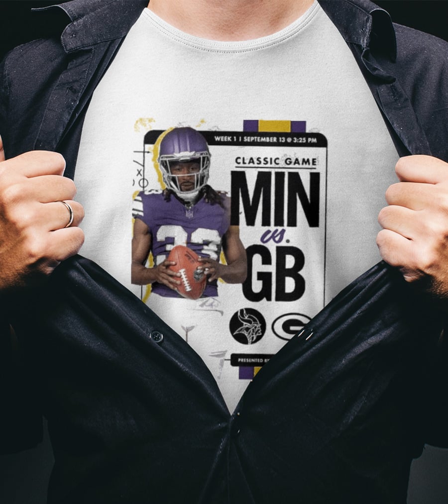 Minnesota Vikings Versus Green Bay Packers Classic Game Aaron Jones MIN GB T-Shirt