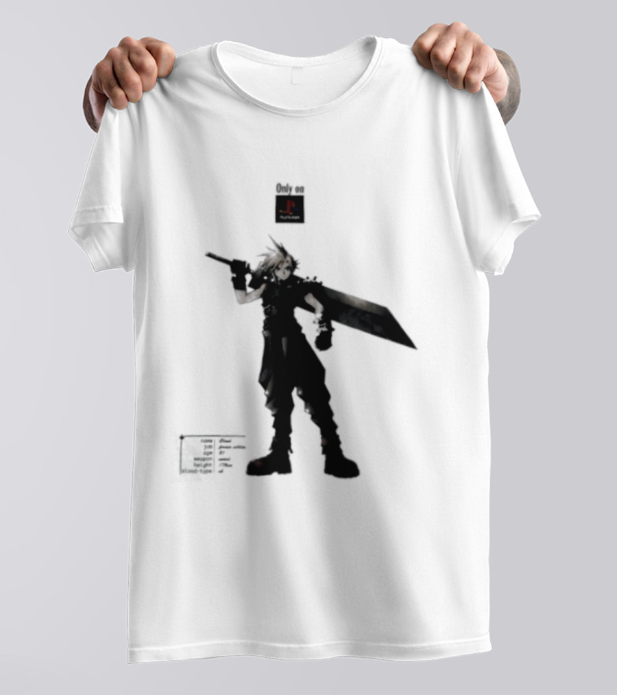Cloud Strife Final Fantasy VII PlayStation T-Shirt
