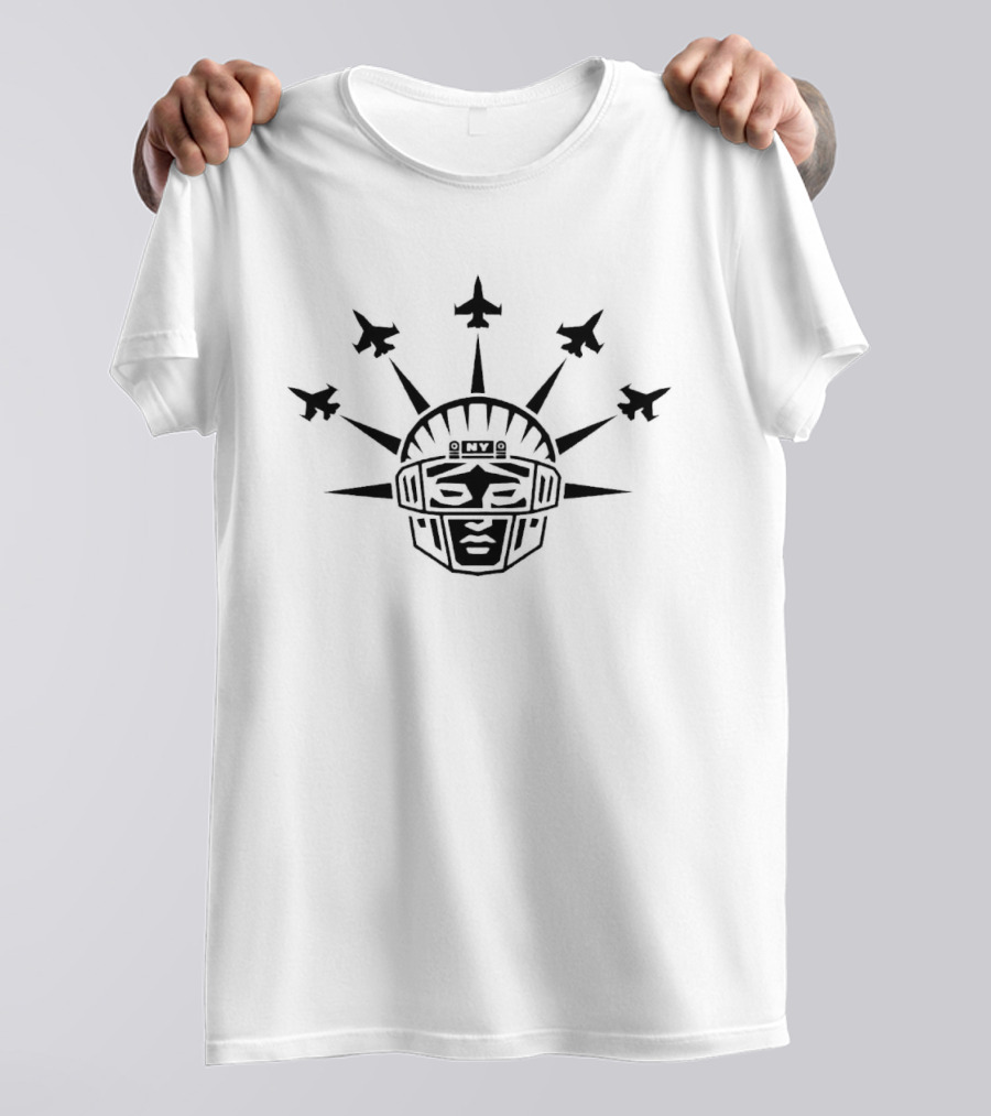 NY Jets Liberty Helmet Jets Flyover Formation T-Shirt